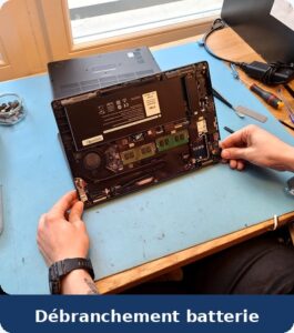 debranchement batterie pc portable