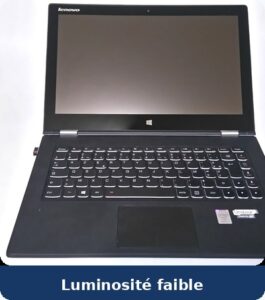 Luminosité faible écran portable'